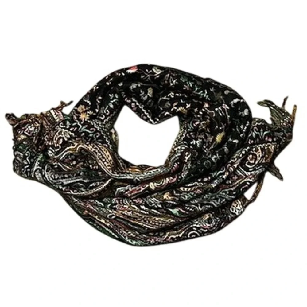 Jamawar Paisley Floral Pashmina Blend Scarf‎ Fringed Shawl Wrap 64x28 Boho Soft